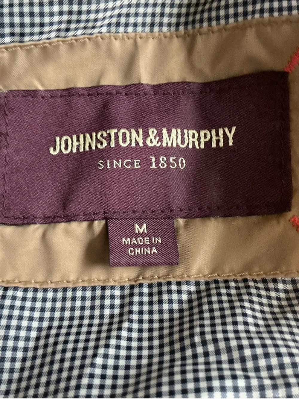 Johnston & Murphy Vest Men's Size Medium Tan Quilted Outerwear Casual Classic